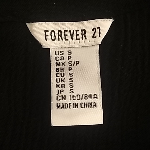 Forever 21 Cropped Embroidered Black Tank Top, S - Picture 7 of 8
